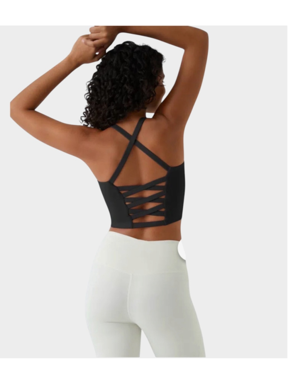 Size L Halara Crisscross Backless Built-in Bra Cropped Running Tank Top